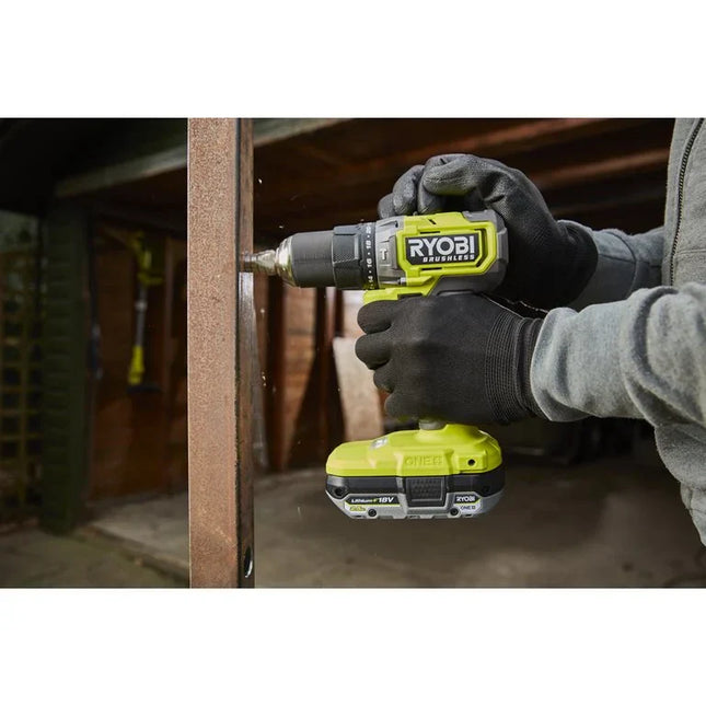 RYOBI - Kit perceuse à percussion compacte et compresseur avec 1 batterie de 4.0 Ah + chargeur 2A 18V ONE+™